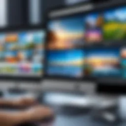 A modern interface of online photo gallery software showcasing user-friendly features