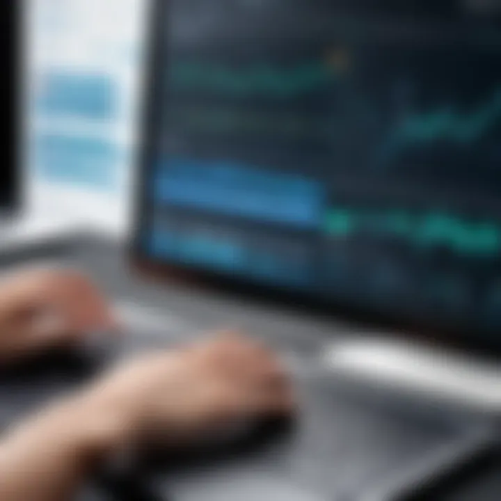 User navigating data visualization tool