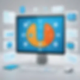 Visual representation of client service software interface showcasing key features.