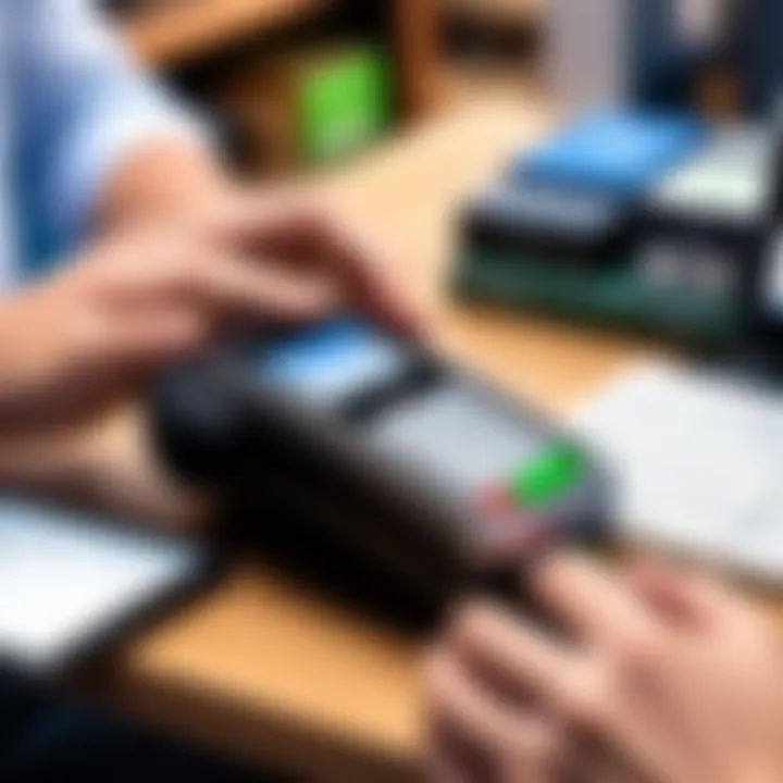 Business owner using QuickBooks Card Reader in a retail environment