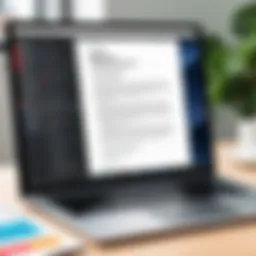 An open laptop displaying a PDF document editor interface