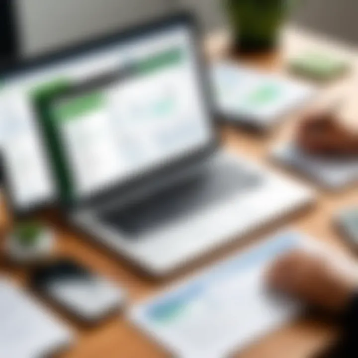 Collage of QuickBooks features demonstrating usability for businesses