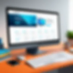 Illustration of a modern landing page design layout