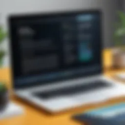 A sleek laptop displaying a modern website layout