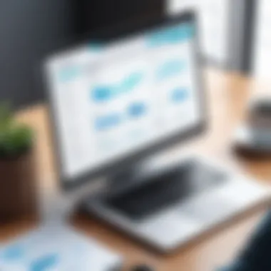 Illustration depicting key features of bankruptcy software