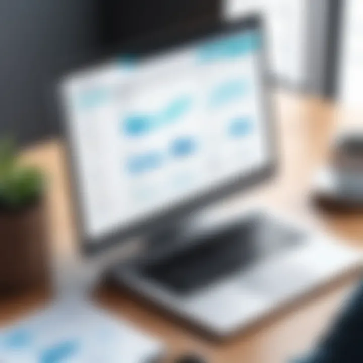 Illustration depicting key features of bankruptcy software
