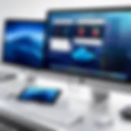 A diverse range of Mac management software interfaces displayed on digital devices