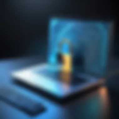 Visual representation of data encryption for secure connections