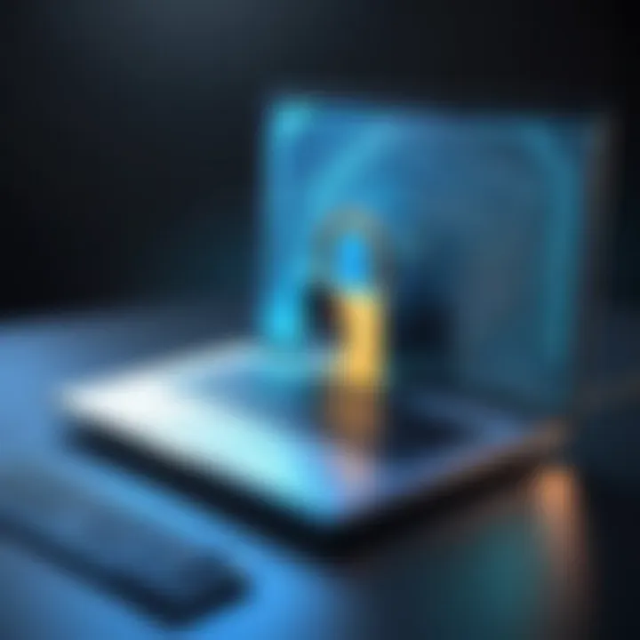 Visual representation of data encryption for secure connections