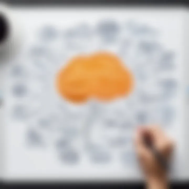 Creative brainstorming session using mind mapping software