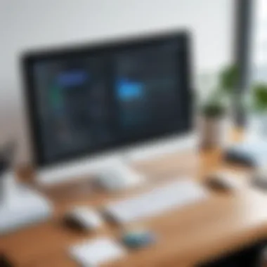 Organized Digital Workspace with Note Software An organized digital workspace showcasing note software