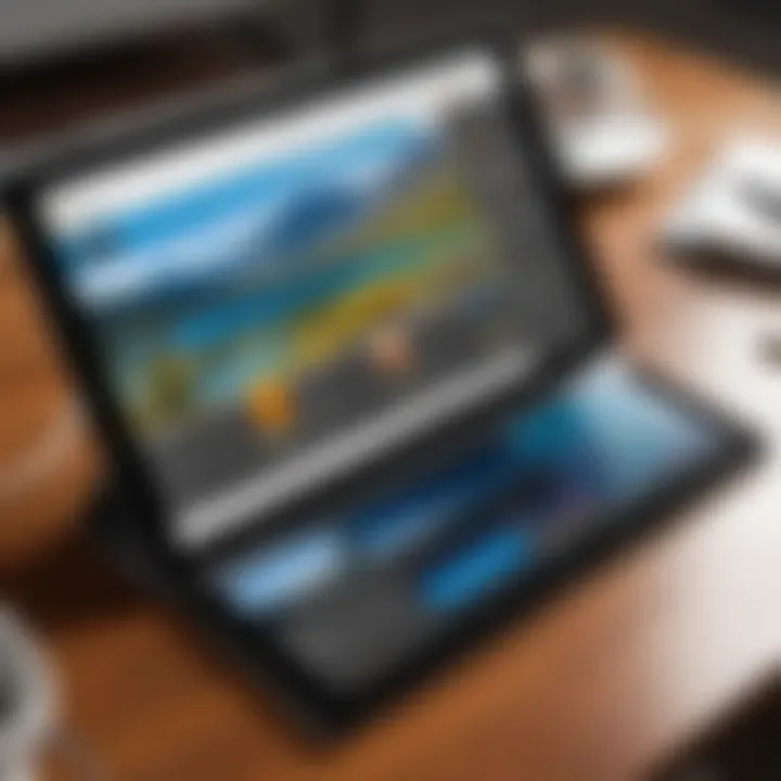 User interface of Adobe Bridge on iPad showcasing asset management tools.