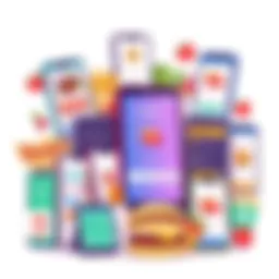 Diverse array of food delivery apps