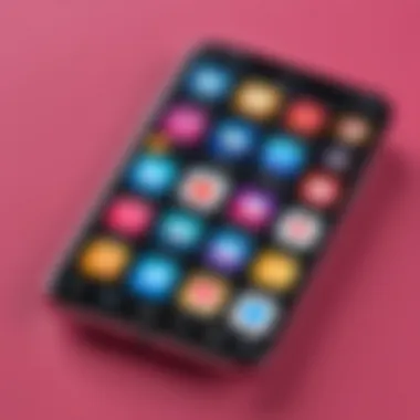 Diverse Dating App Options A smartphone displaying various dating app icons.