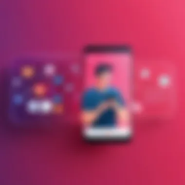 User Interaction with Dating Platforms A user engaging with a dating app interface.