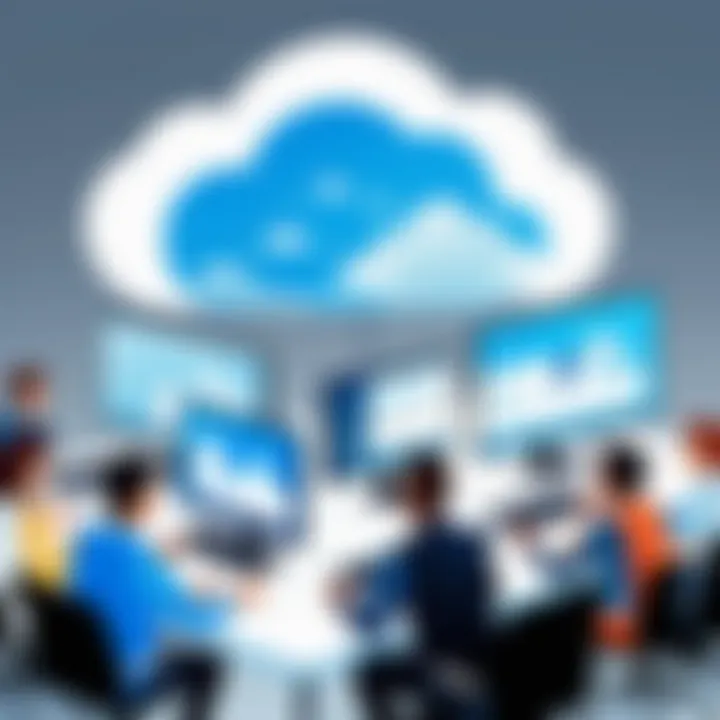 Illustration depicting the benefits of cloud-based conferencing solutions.