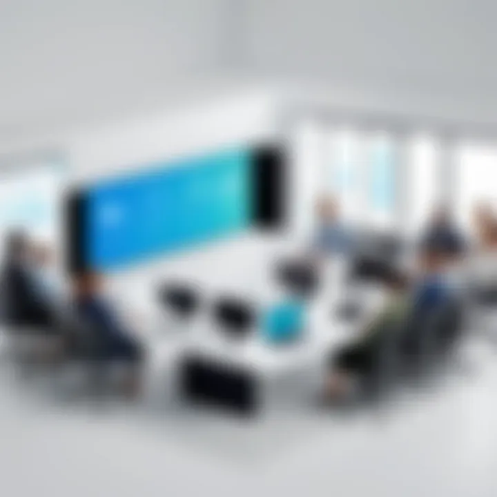 Comparison graphic showing various conferencing tools and their functionalities.