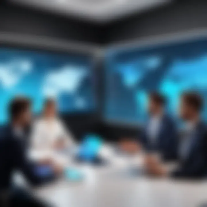Virtual meeting environment showcasing multiple participants engaged in discussion.