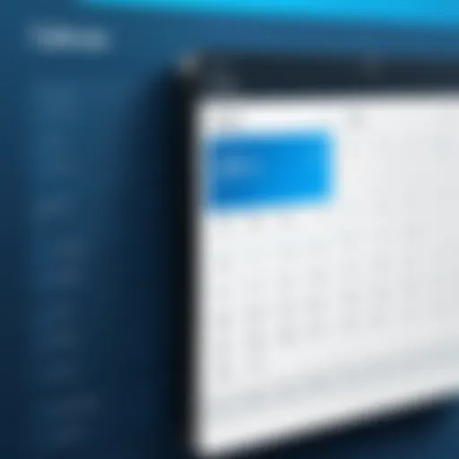 Digital calendar interface showcasing event scheduling