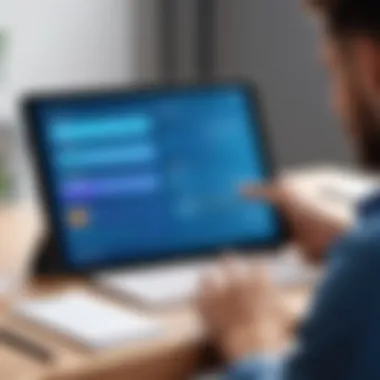 Tablet Scheduling Management Person using a tablet to manage their schedule
