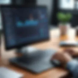 Entrepreneur analyzing market trends