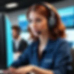 Customer service representative assisting a user
