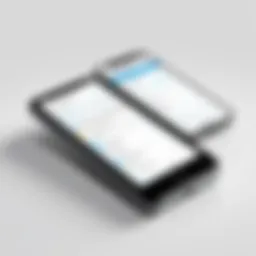 Illustration of a mobile app interface showing scan to fax functionality