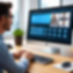 A sleek interface of a video conferencing tool showcasing its functionalities