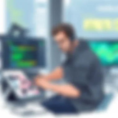 Digital Art Creation in Progress An artist using a tablet to create digital artwork