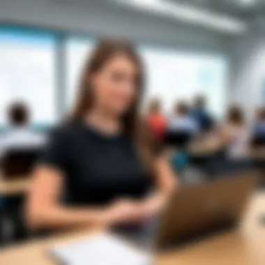 Classroom Management with Planbook Edu Educator analyzing classroom management capabilities of Planbook Edu