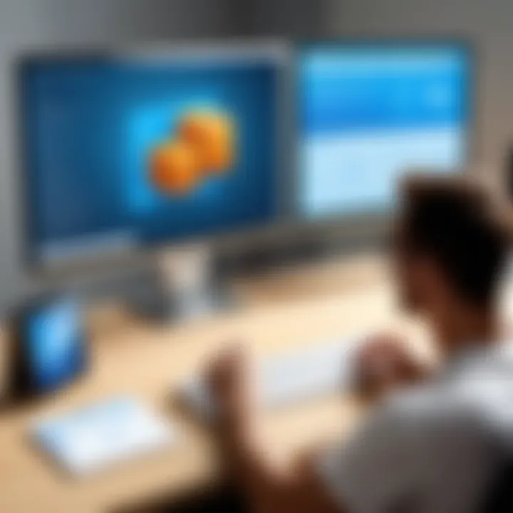 User selecting a remote desktop tool