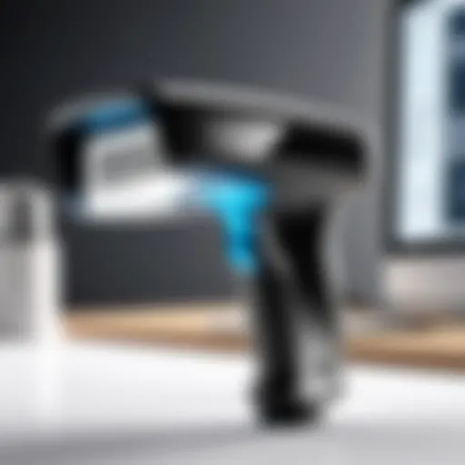 Illustration of a barcode scanner in action