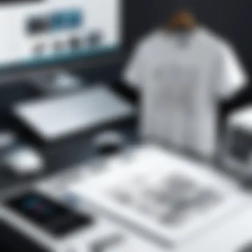 Creative t-shirt design software interface showcasing unique customization options