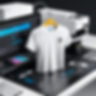 Streamlined Production Management for T-Shirt Businesses A visual representation of a seamless production workflow for t-shirt manufacturing