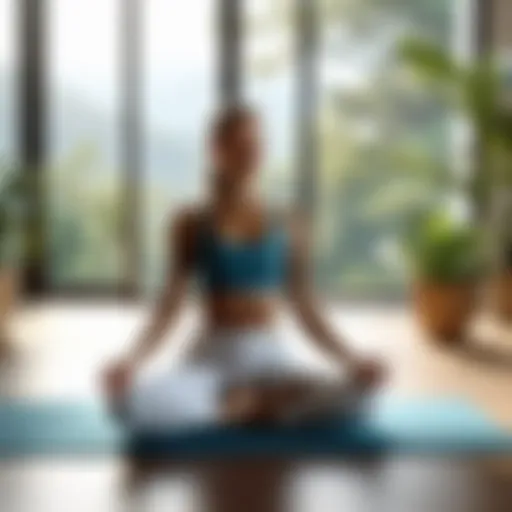 A serene yoga practice in a tranquil environment