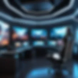 A futuristic virtual reality gaming setup showcasing immersive technology