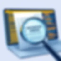 A magnifying glass focusing on a document symbolizing background checks