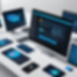 Diverse internet applications displayed on various devices