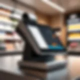 A sleek and modern POS terminal in a retail setting