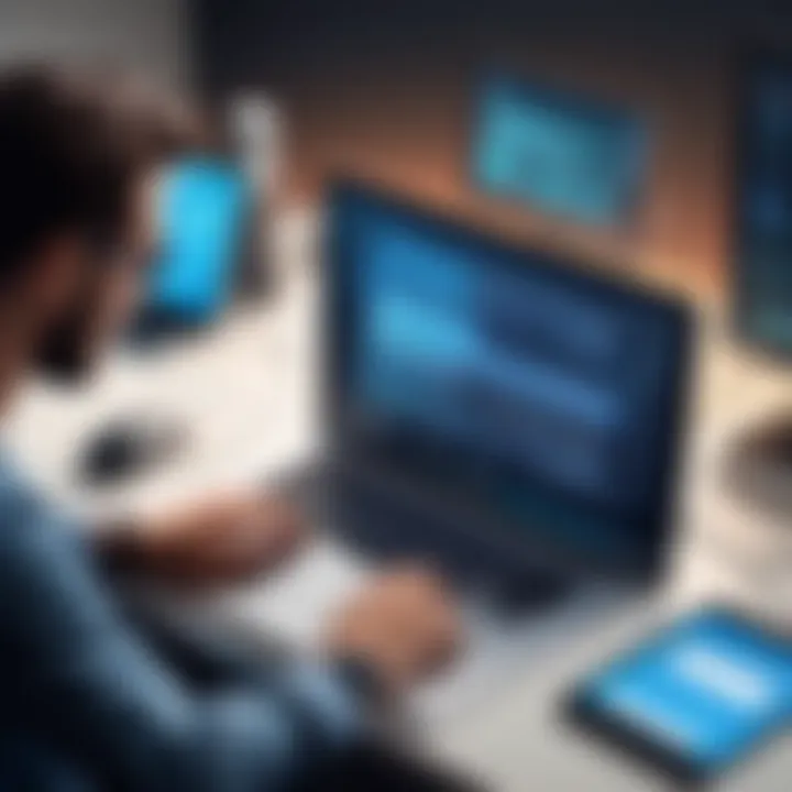 A developer showcasing cutting-edge technology in a coding session