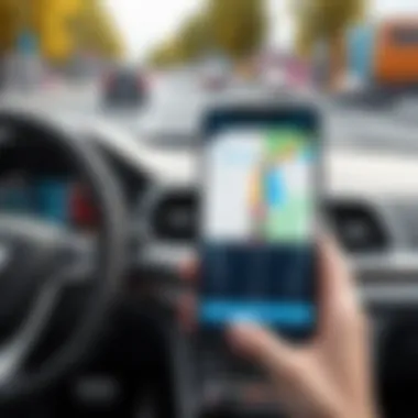 Smartphone Navigation for Drivers Driver using a smartphone for navigation