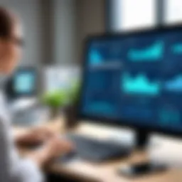 A healthcare professional analyzing data in Officemate EHR interface
