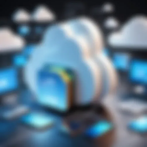 Illustration depicting cloud storage technology