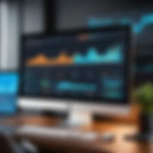 A sleek performance monitor displaying analytics data