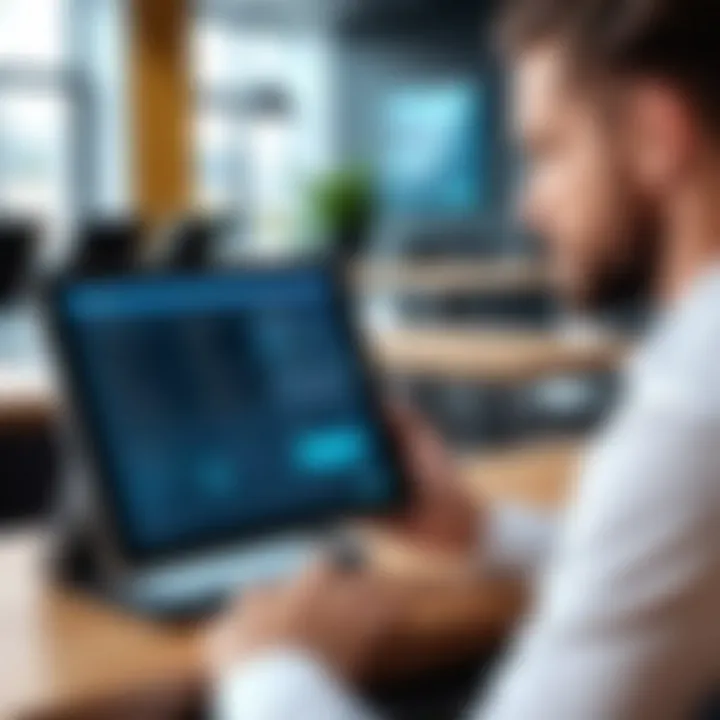 Business owner analyzing POS solutions on a tablet