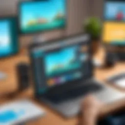 Showcase of Powtoon interface featuring animation tools