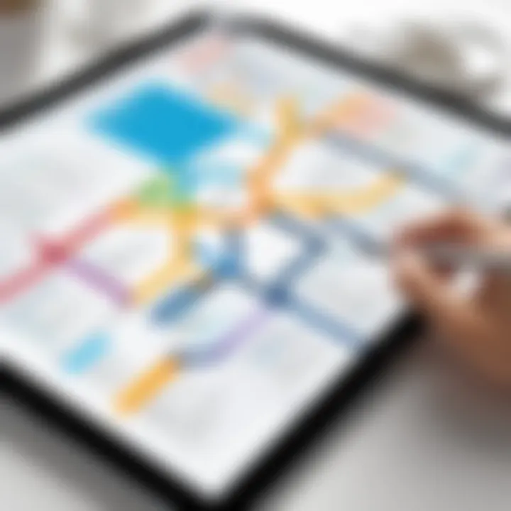Project organization through digital mind mapping on an iPad