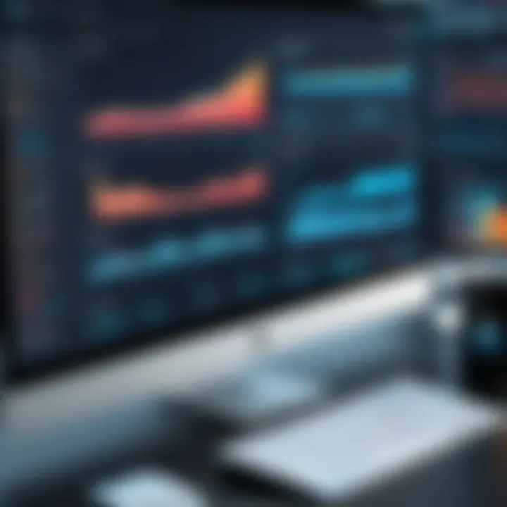 Visual of a computer screen displaying analytics data