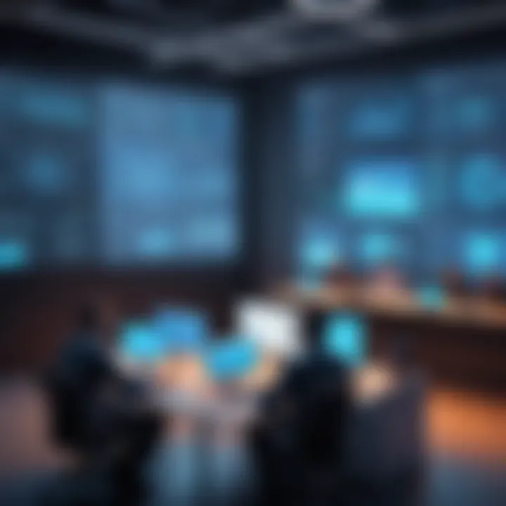 Business team discussing cybersecurity strategies