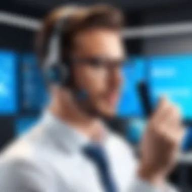 Spokephone in Business Communication Business professionals utilizing spokephone for effective communication